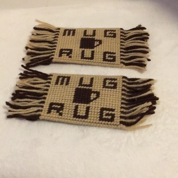 Two hand crafted crocheted Mug Rug Coasters with tassels - Picture 1 of 4